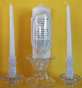 Picture of Wedding Accessories - "Wings of Love" Invitation Holder Pillar Candle & 2 Tapers