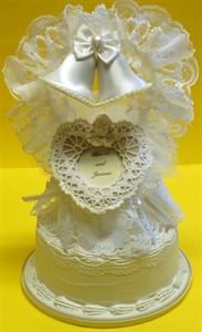 Picture of Wedding Cake Topper with Bells & Heart Shaped Picture Frame