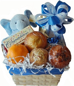 Picture of New Baby Fruit, Muffin & Snack Gift Basket