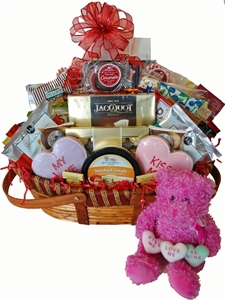 Picture of Conversation Hearts Bear & Gift Basket